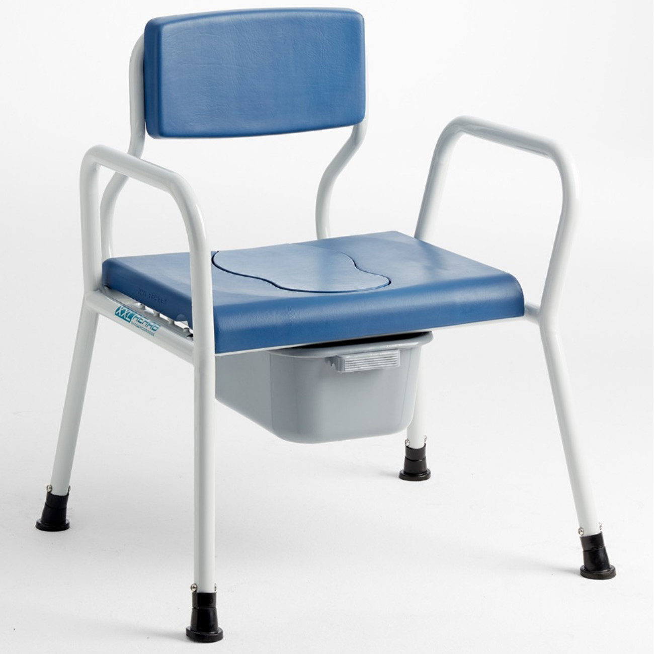 Dusch-Toilettenstuhl XXL 325 | mit Arm- und Rückenlehne & gepolsterte Sitzfläche