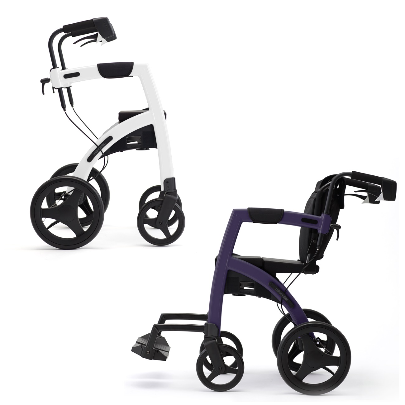 Rollz Motion 2.1 | Pepple White | faltbarer Rollator und Rollstuhl