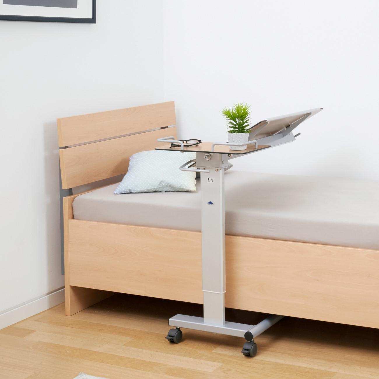 Beistelltisch Bett-Tisch Pleto | höhenverstellbar mit Gasdruckfeder
