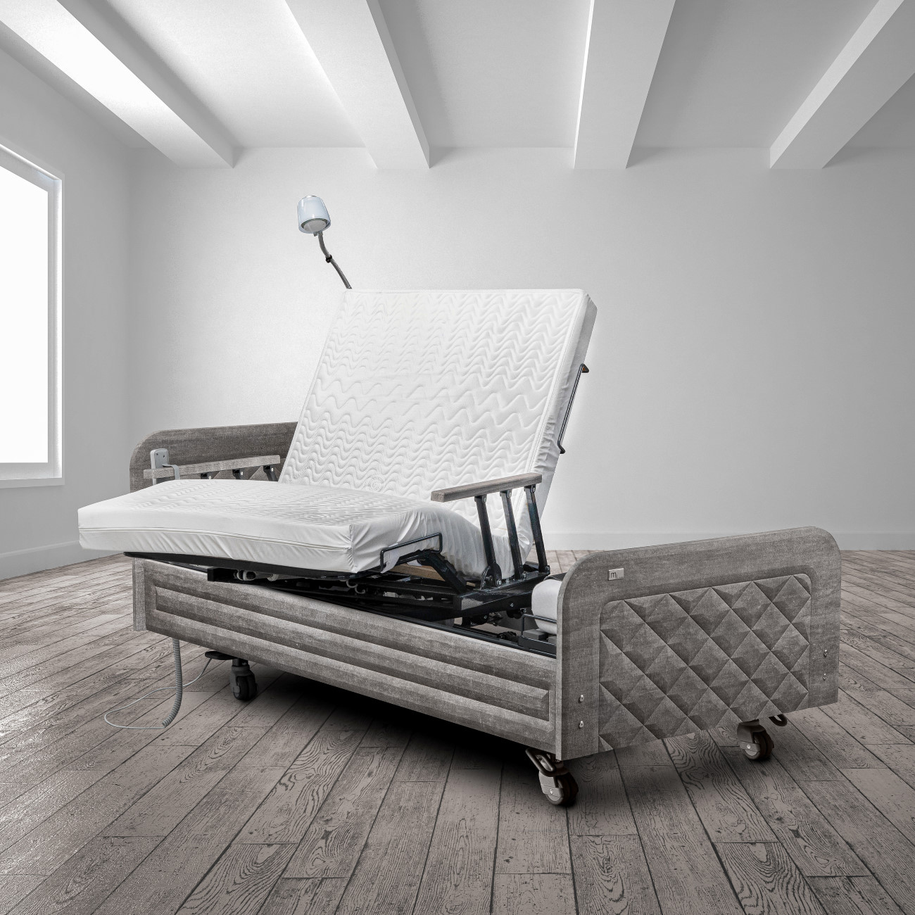 Komfortbett Mobilia cura E plus | Sitz- und Aufstehbett | Design Umrandung