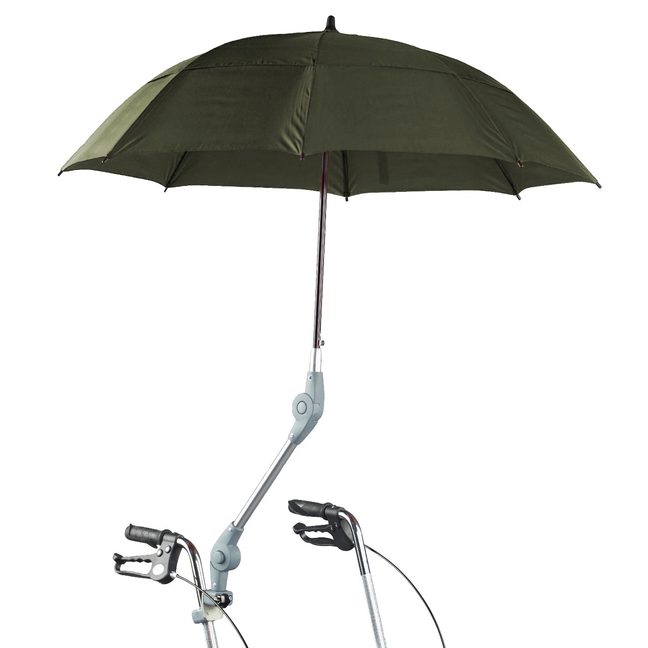 Schirm mit Halterung für Rollatoren und Rollstühle