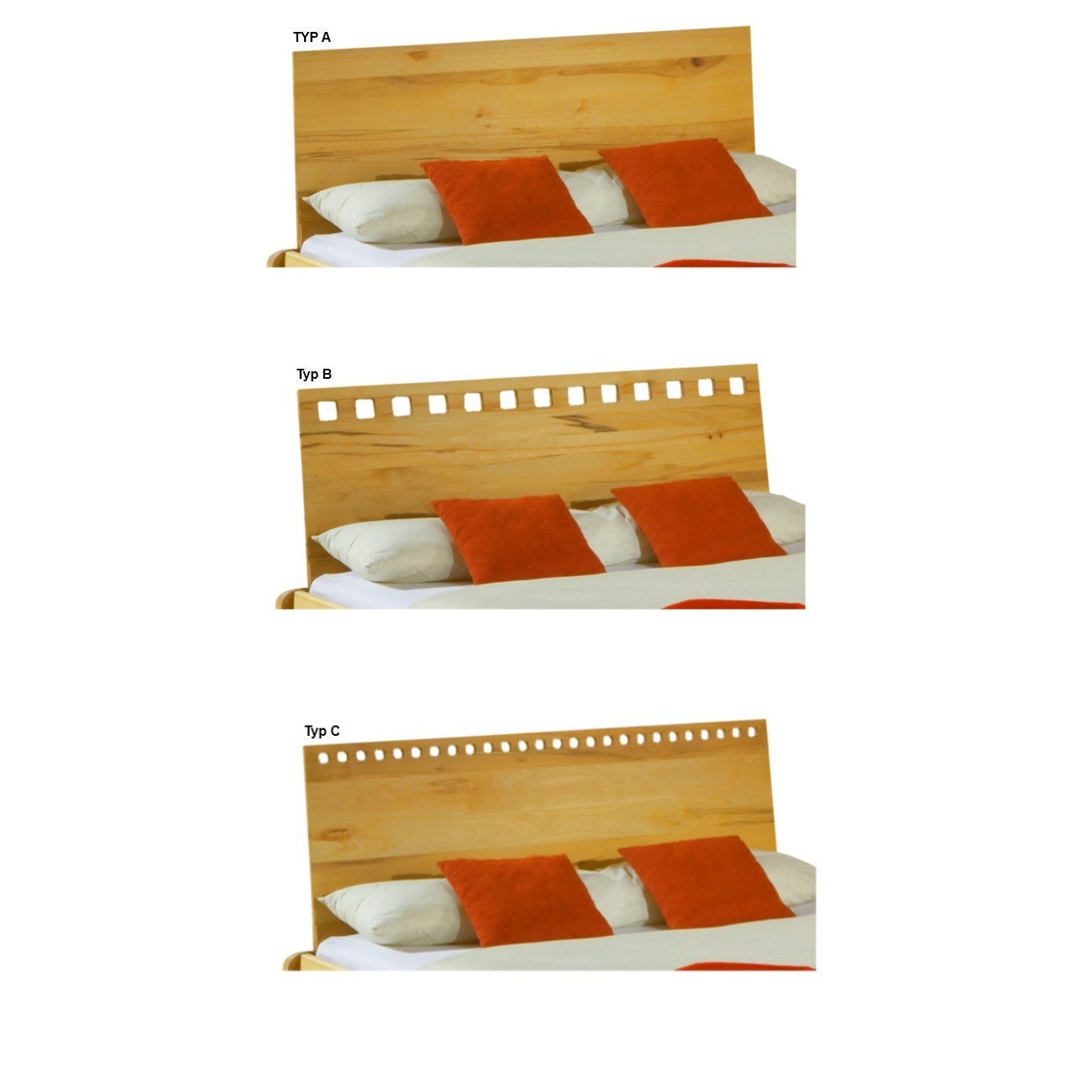 Rückenlehne für Bett Massivholz
