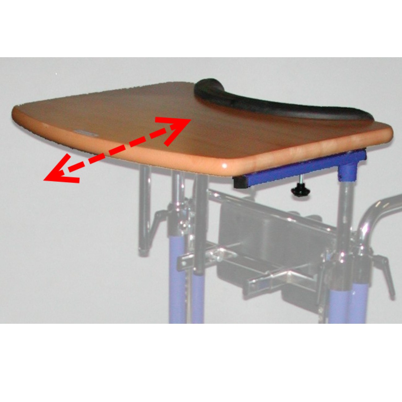 Tischplatte horizontal verschiebbar für Stehgerät