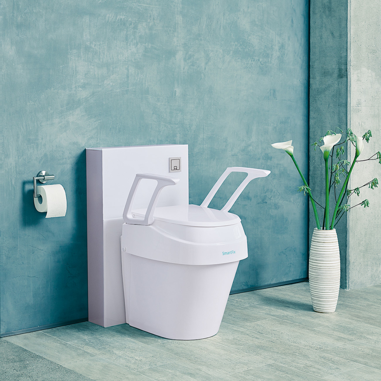 Toilettensitzerhöhung höheneinstellbar mit Armlehnen in neuem Design